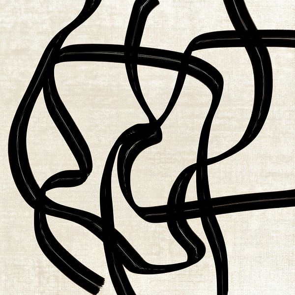 Œuvre d'art moderne avec des coups de pinceau grossiers en noir par Imaginative