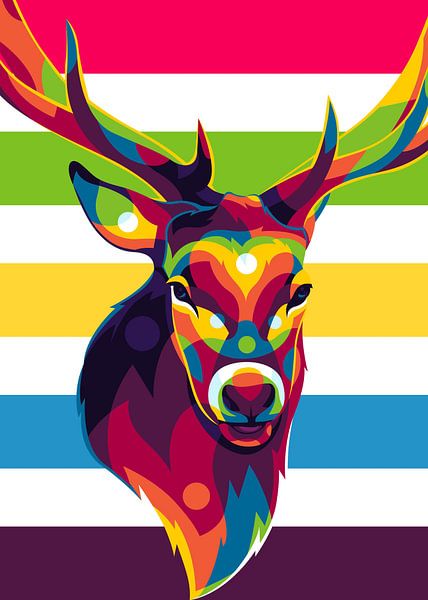 The Wild Deer in Pop Art Style by Lintang Wicaksono