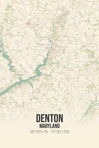 Carte ancienne de Denton (Maryland), USA. par Affiches de lieux