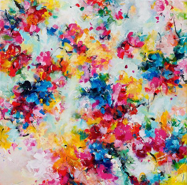 Blossoms Up ! - peinture colorée avec des fleurs impressionnistes par QEIMOY