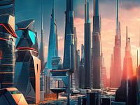 Futuristic colourful cityscape - 21