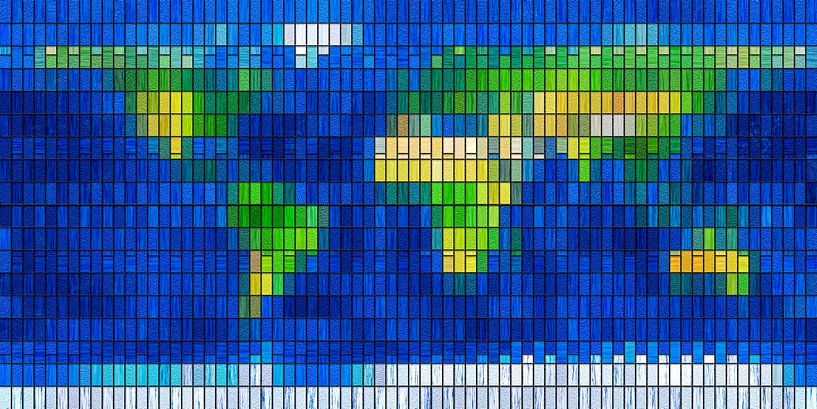 Carte du monde du vitrail par Frans Blok - des photos, de l'art et des autres décorations murales