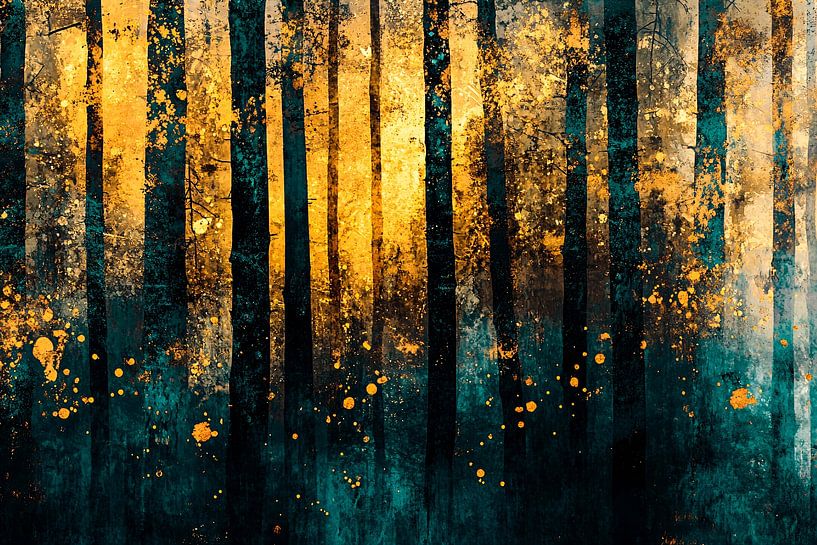 Abstrakter Wald mit warmen Farben von Imperial Art House