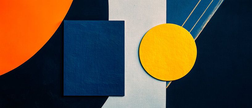 Colours of silence - Geometry plays circle and square - H by Poster Art Shop