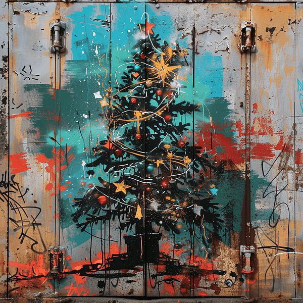 Graffiti Sapin Xmas rouille métal urbain fêtes de fin d'année par gm_designs