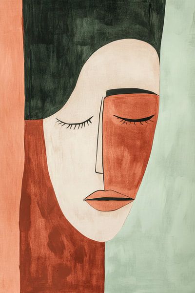 Frau in der Stille, gefangen in der irdischen Palette von Eva Lee