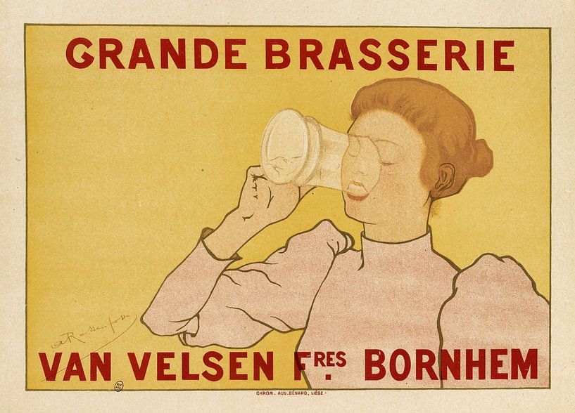 Poster brasserie, Armand Rassenfosse, 1895 by Atelier Liesjes