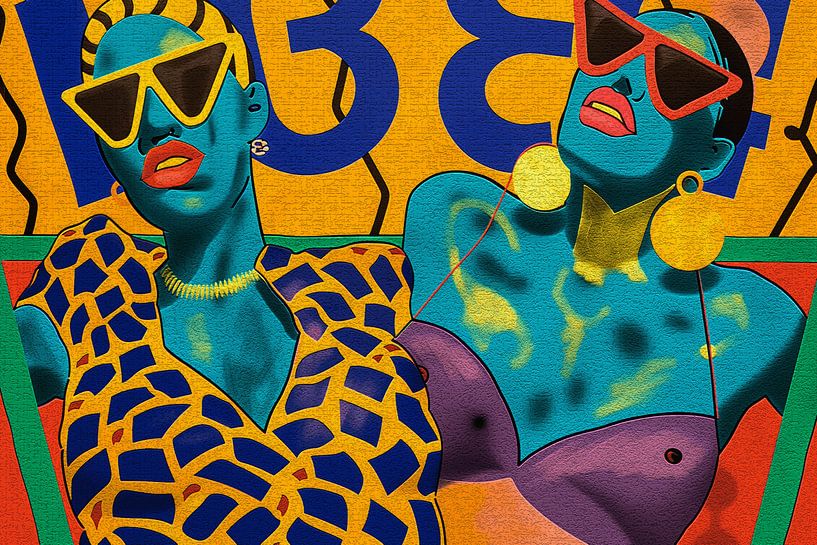 Popart portraits-sun worshippers by Ton Kuijpers