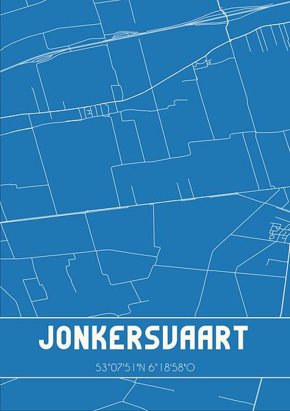 Blaupause | Karte | Jonkersvaart (Groningen) von Ortsdrucke