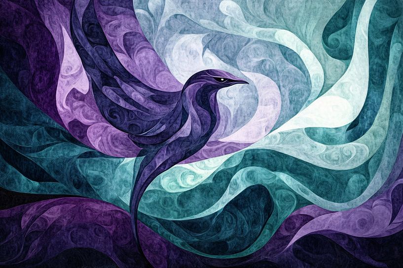 Bunte abstrakte Vogelkunst von Imperial Art House