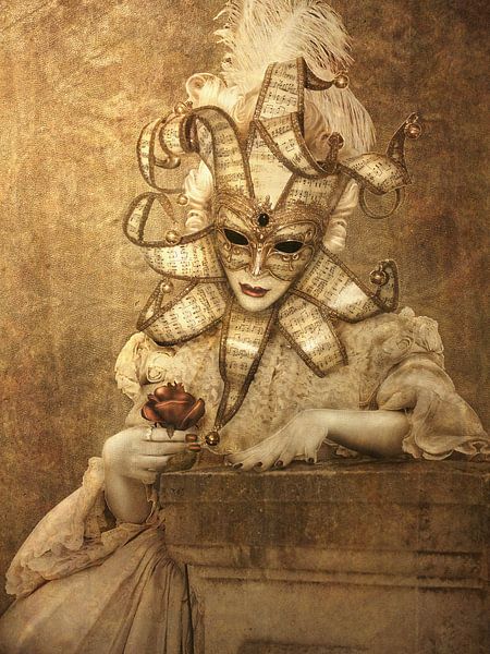 Die Frau mit der Musikmaske von Babette van den Berg