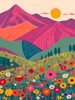 Wildblumen in den majestätischen Bergen