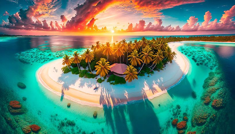 Coucher de soleil sur la plage par Mustafa Kurnaz