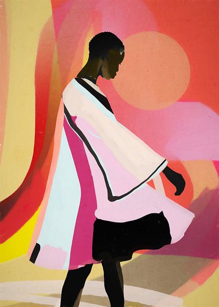 Art abstrait Fille au coucher du soleil par ThingDesign 