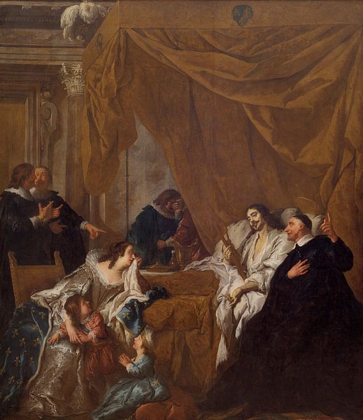 Der heilige Vinzenz von Paul am Sterbebett von Ludwig XIII, Jean Francois de Troy von Meisterhafte Meister