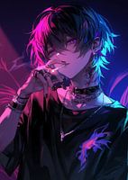 Anime Boy Rauchen Neon