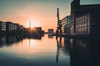Sunrise at Münster city harbour