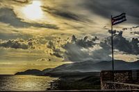 Start of the sunset in Santiago de Cuba, Cuba