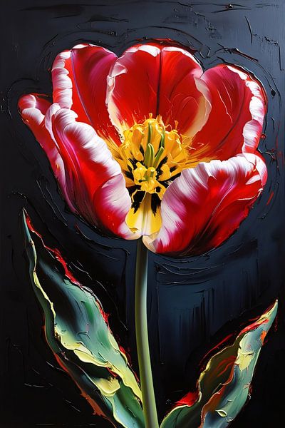 Tableau de tulipes colorées en fleurs par Art & Soul Creations