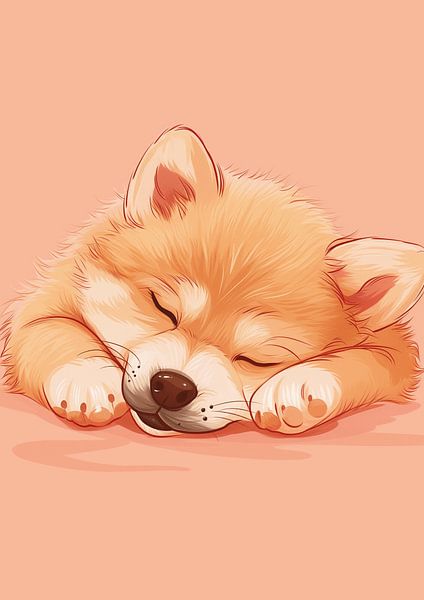 Brown Sleeping Dog Poster | - Ein schönes Poster für Sohn, Tochter, Neffe oder Nichte! von Kinderkamer poster