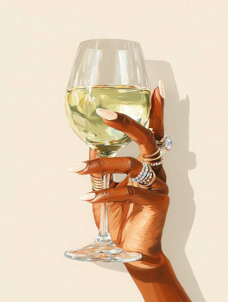 Elegante Hand mit Weinglas und Diamantringen - Luxus und Raffinesse im Detail von But First Framing