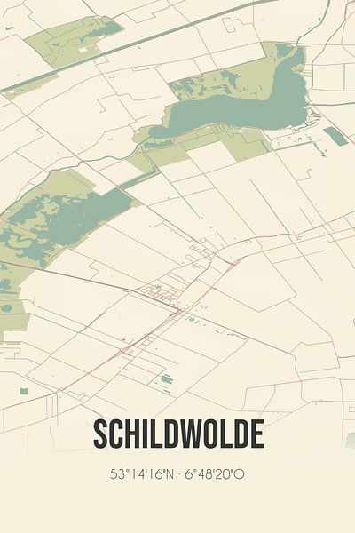 Vintage map of Schildwolde (Groningen) by Prints of Place