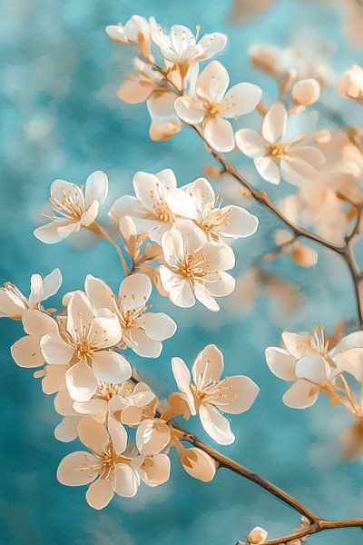 Blühende Zweige in zarten Farben von Imperial Art House