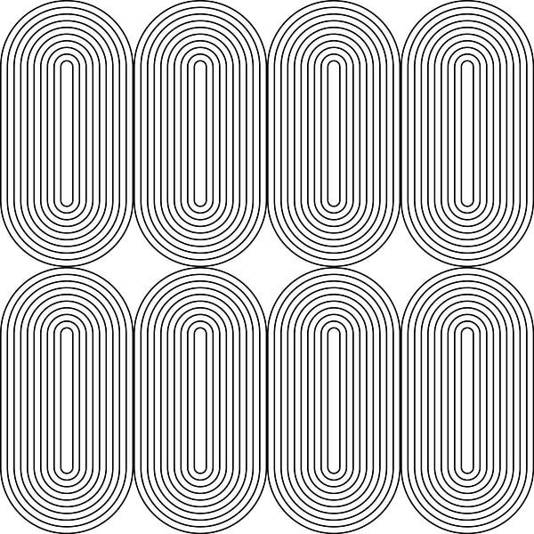 Retro 1920s vintage geometric shapes pattern in Bauhaus style no. 14 by Dina Dankers