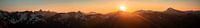 Panoramic sunset view over the Kleinwalsertal Alps
