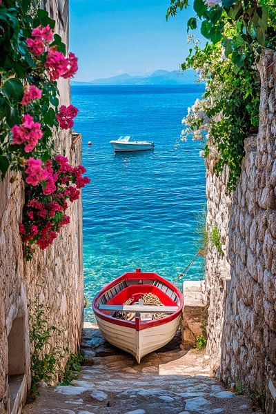 Boten im Hafen von Poster Art Shop