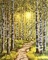 Golden birch forest