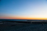 Strandfoto mit warme licht und strandhauser
