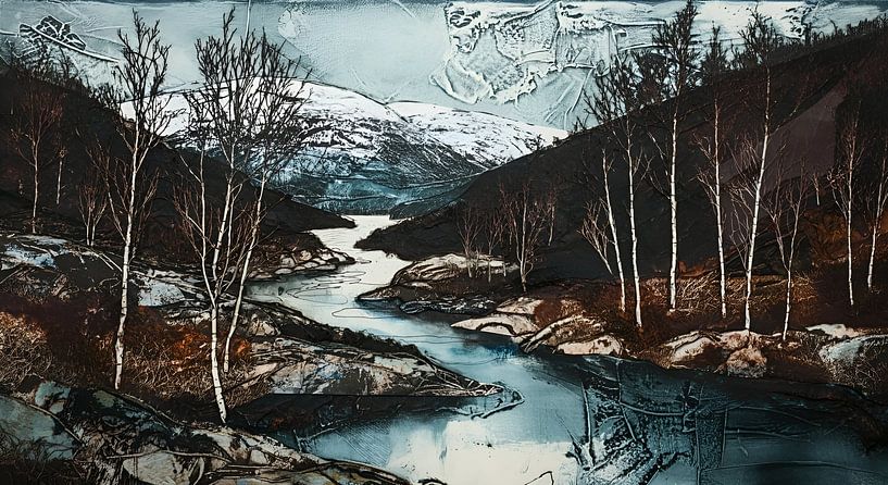 paysage de montagne nordique avec rivière par Nick Wendt