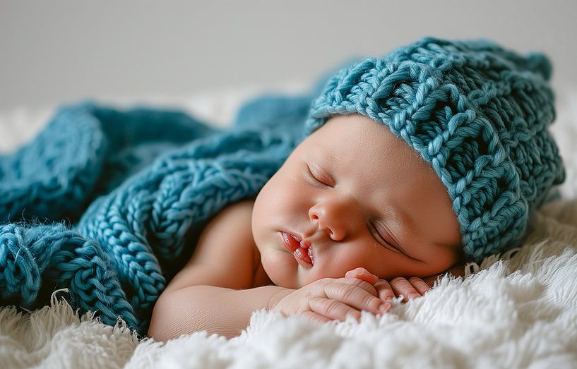 Sleeping newborn boy in the first days of life by Animaflora PicsStock