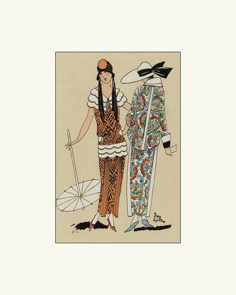 Freundschaft - Mode, Werbung, historischer Druck, 1920er Jahre, Modell, Muster von NOONY