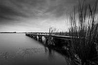 Coucher de soleil venteux avec jetée