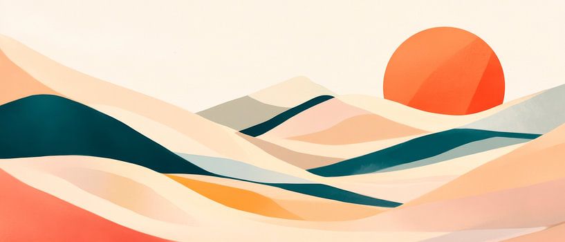 Wüstenlandschaft Sonnenuntergang von Poster Art Shop