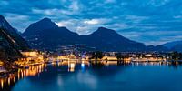 Riva del Garda on Lake Garda in Italy by night