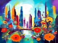 Central Park New York abstract