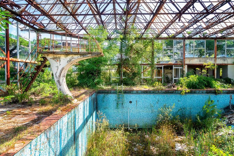 Abandoned Pool Overgrown with Plants. by Roman Robroek - Photos of Abandoned Buildings