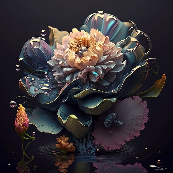 flowers with water by Gelissen Artworks