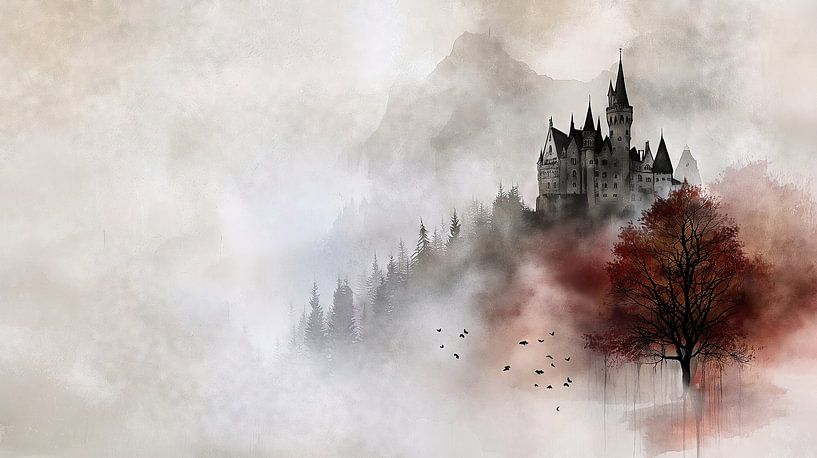 Neuschwanstein in the fog by Frank Heinz