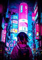 Cyberpunk Stil Japan Anime Mädchen