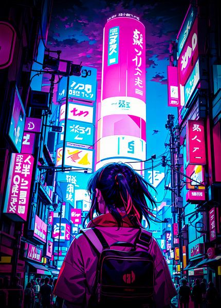 Cyberpunk Style Japan Anime Girl par Ruzerin