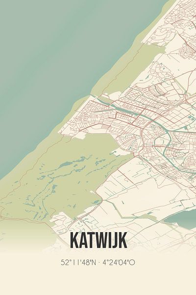 Vintage map of Katwijk (South Holland) by Prints of Place