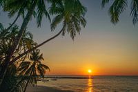 Zonsondergang op het strand van Ngapali, Myanmar