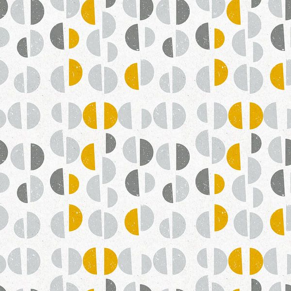 Nostalgische retro 70 Halbkreise geometrische Illustration. Nahtloses Muster für Tapeten von Dina Dankers
