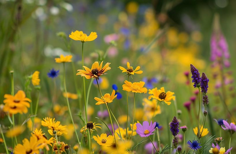 Wildblumen in der Natur von fernlichtsicht