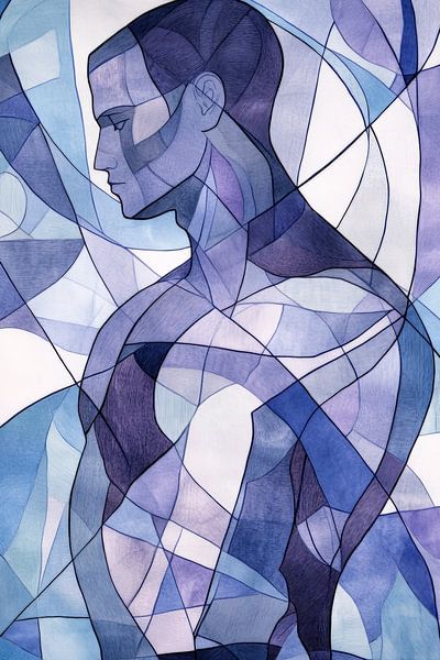 Abstract figure in blue tones by Poster Art Shop