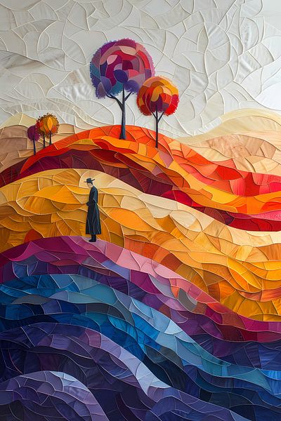 Eenzame figuur in herfstlandschap van Art & Soul Creations